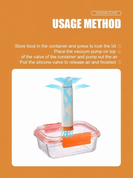 Three steps for using a vacuum seal glass container with pump