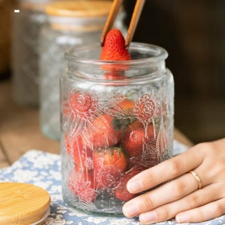 Vintage Clear Glass Cookie Jar