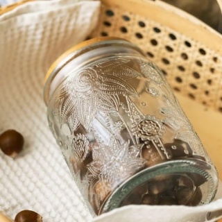 Vintage Clear Glass Cookie Jar