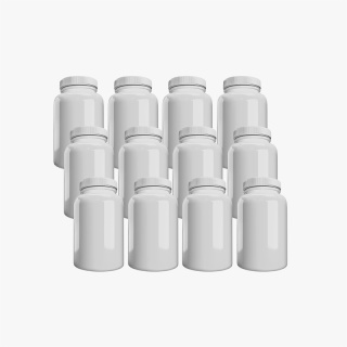 White Pill Bottle with Lid